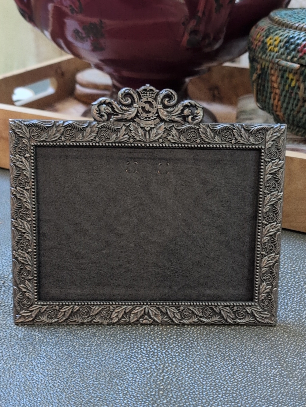 Ornate Silver Metal Decorative Photo Frame Classic Accent 6.5"X4.5" Opening